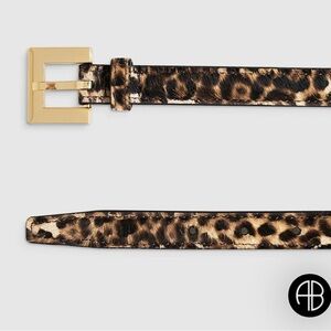 NWT - Anine Bing Nicola Leopard Print Belt with Gold Buckle